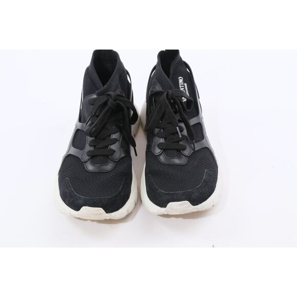 VALENTINO GARAVANI Black Lace Up Sound High Top Trainer Sneakers Size 41